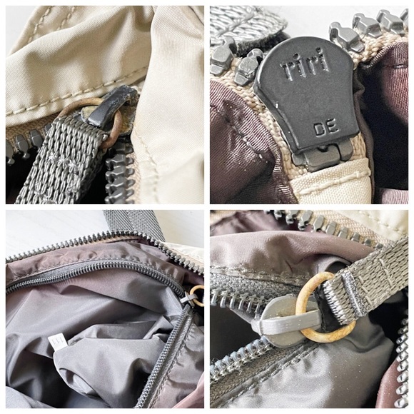 Prada Y2K gray tech fabric red logo zip tote bag minimalist sport - Picture 7 of 9